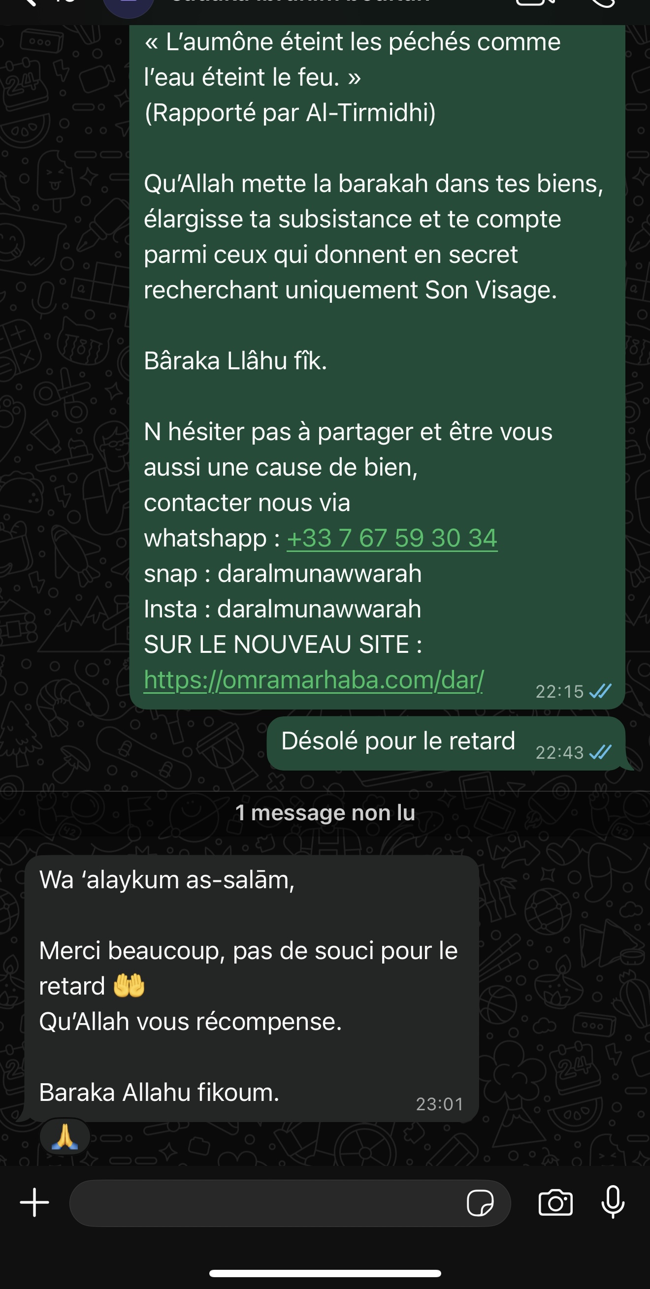 Retour des donateurs 1